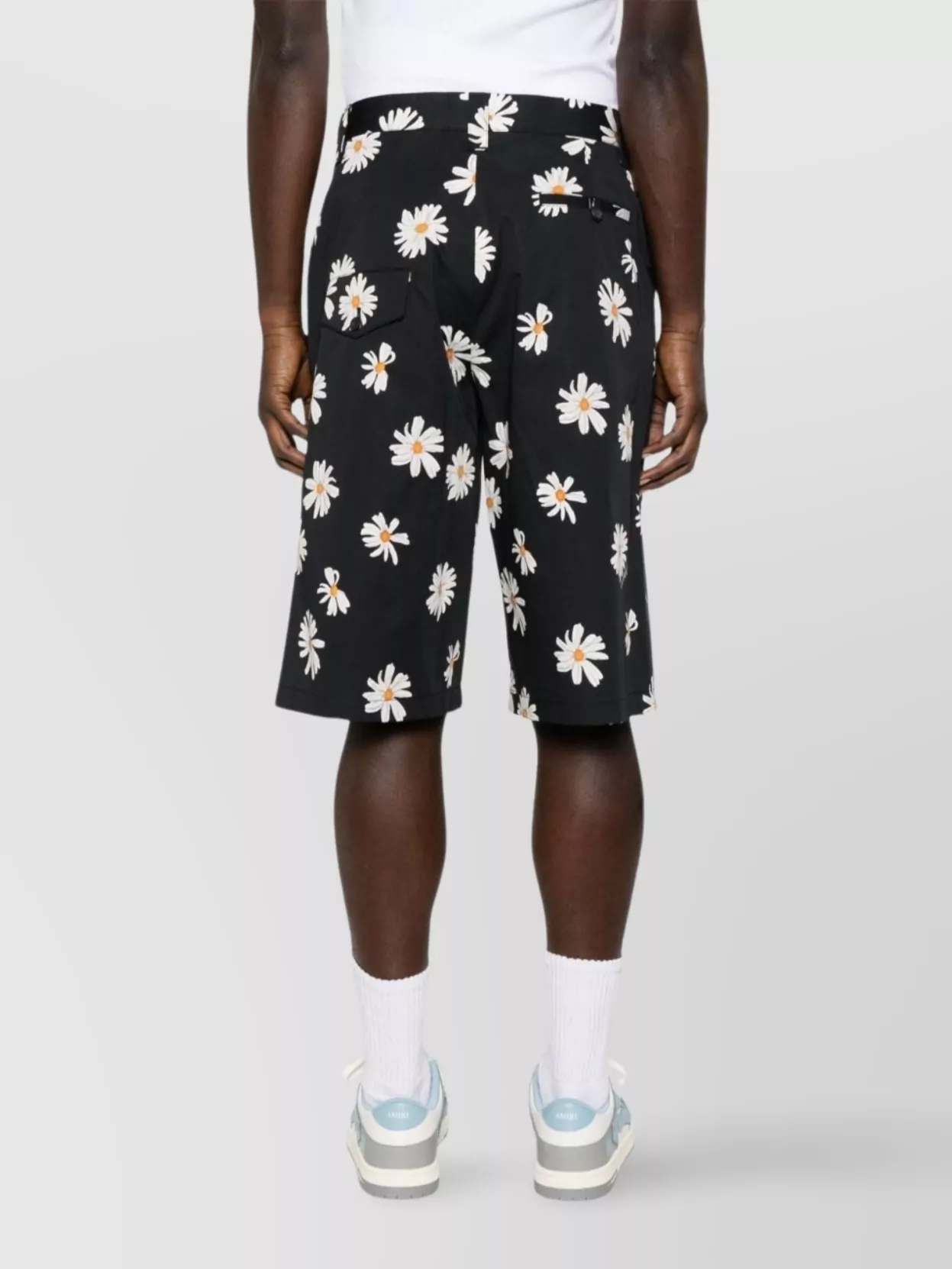 Moschino Straight Floral Pattern Shorts With Rear And Side Pockets