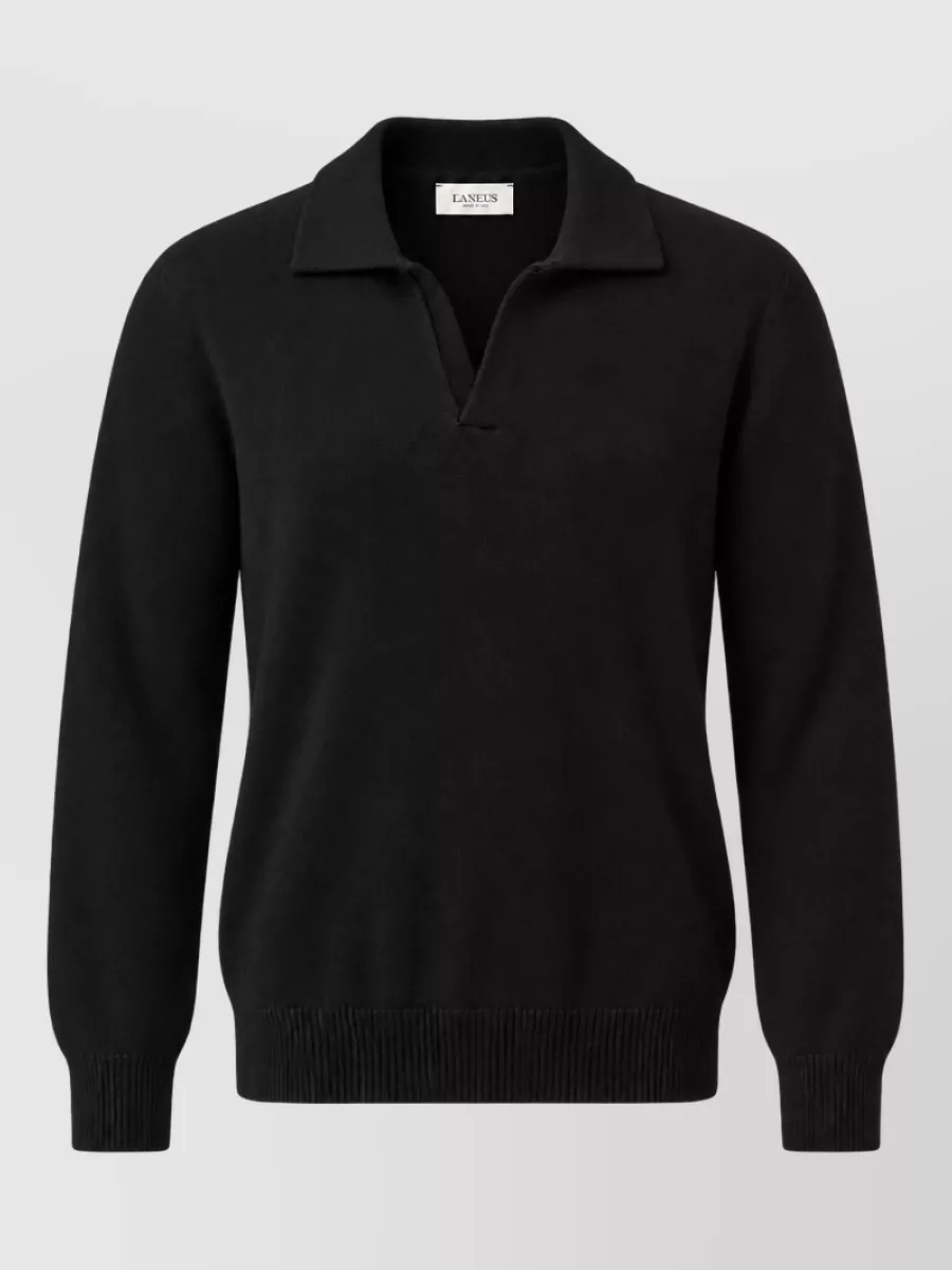 Laneus wool cashmere polo shirt