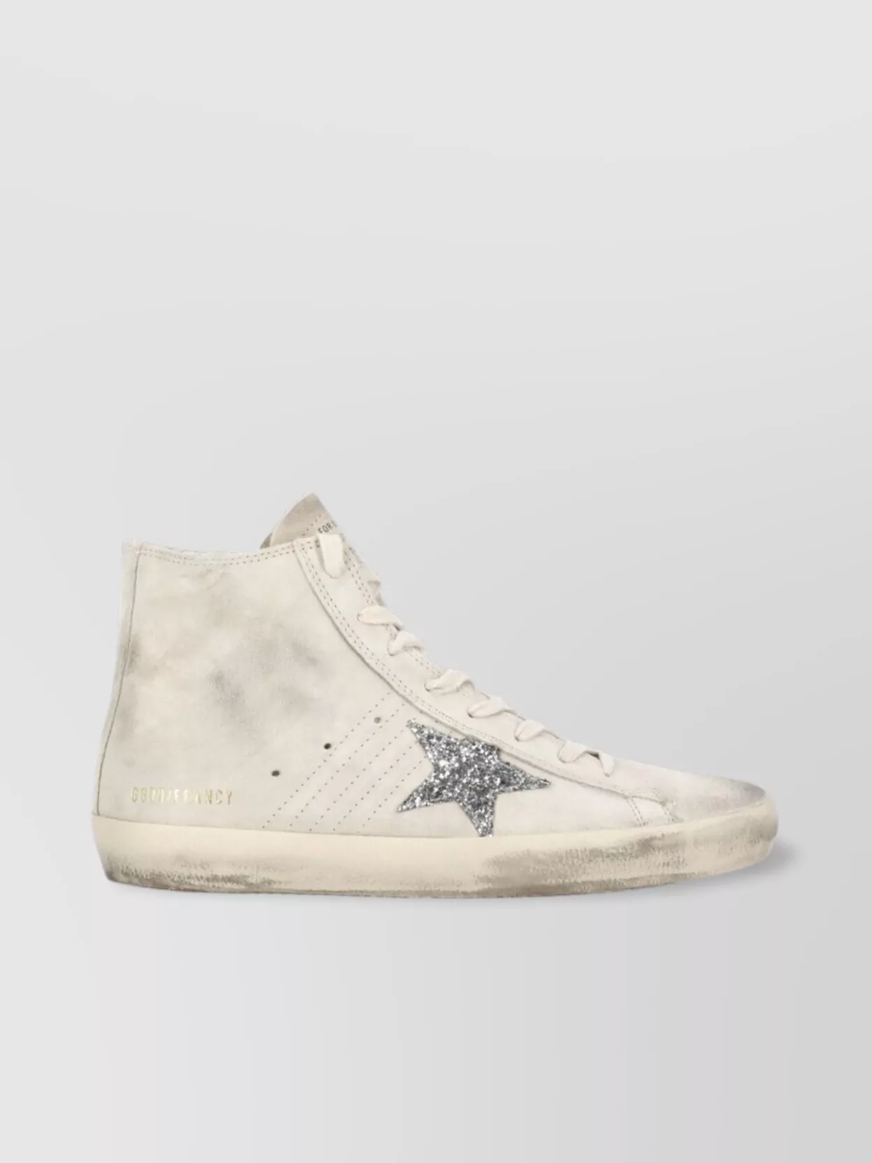 Golden Goose Suede Leather High Top Sneakers With Glitter
