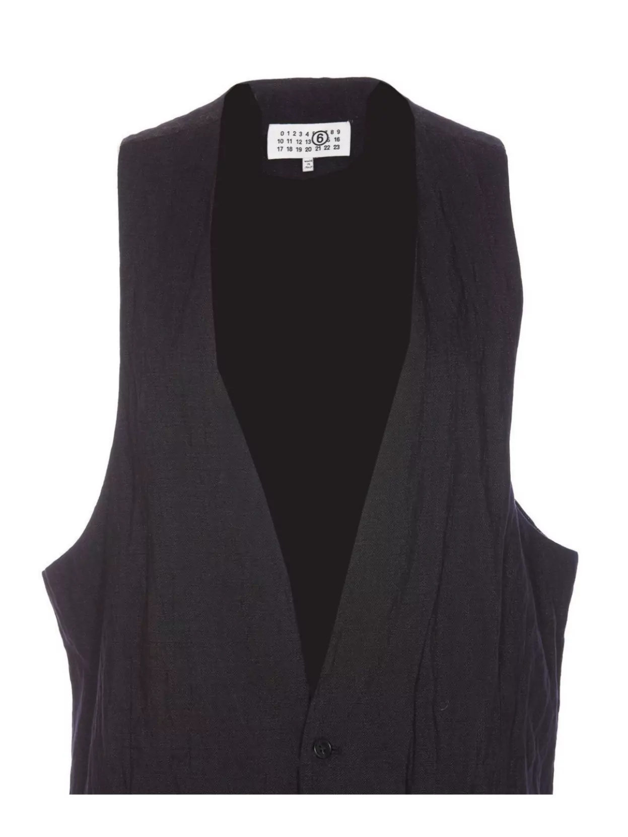 Shop Mm6 Maison Margiela Tie Detail Sleeveless Textured Fabric V-neck Vest