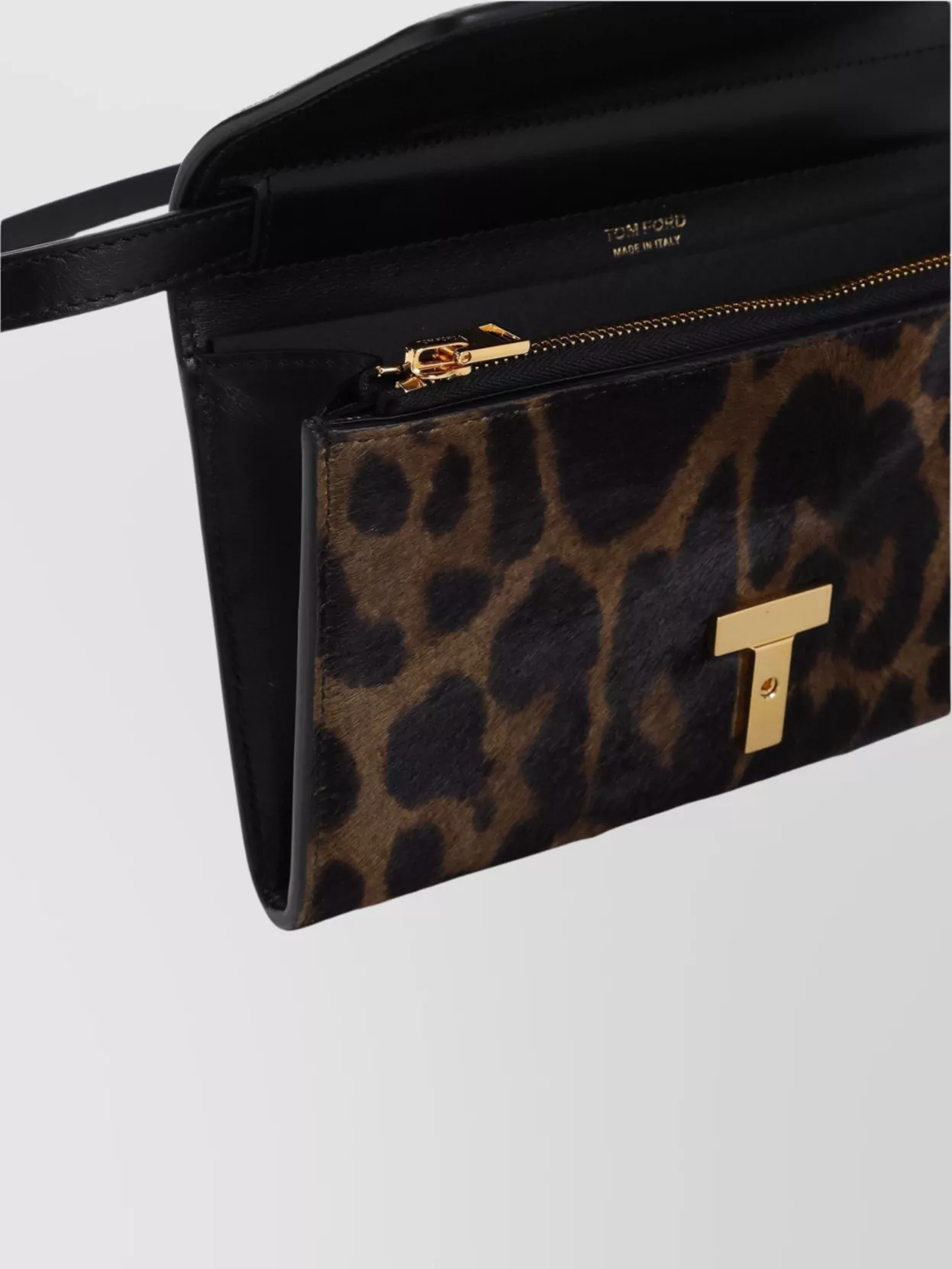 Tom Ford Leopard Wallet Shoulder Strap In Blue
