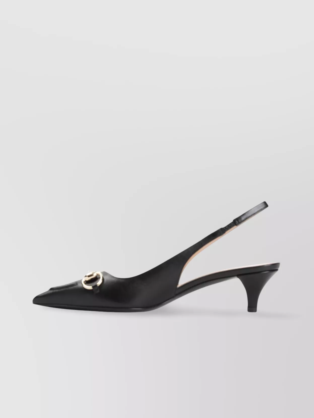 Gucci 45 Slingback Flat Pointed Toe Pumps In Grey