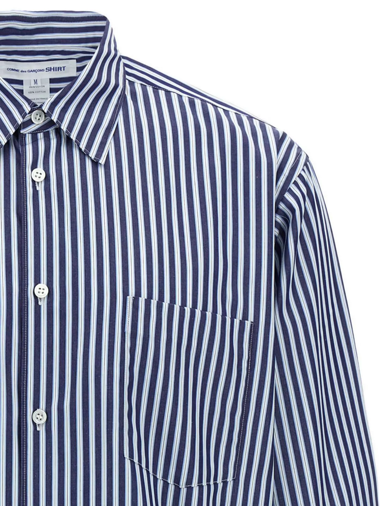 Comme Des Garçons Striped Shirt With Long Sleeves And Front Pocket