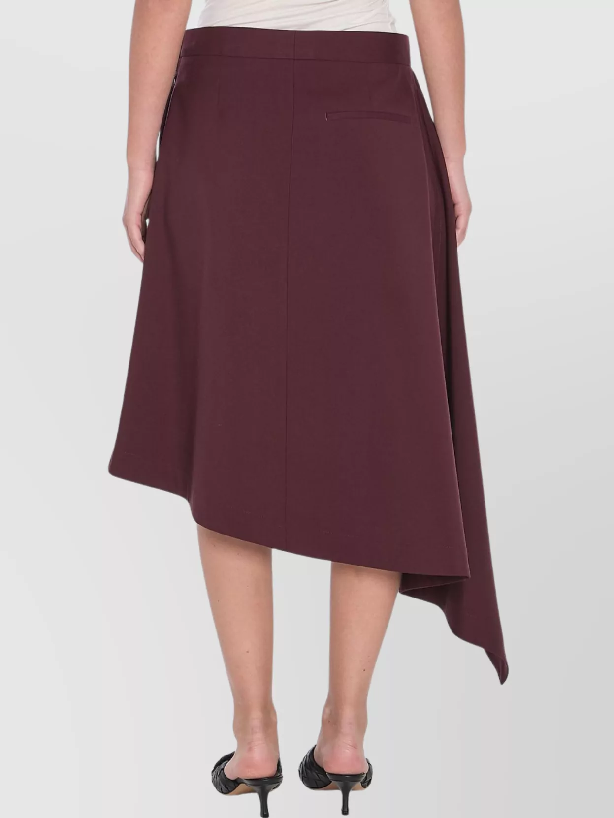 Bottega Veneta Tailored Wool Midi Skirt In Burgundy
