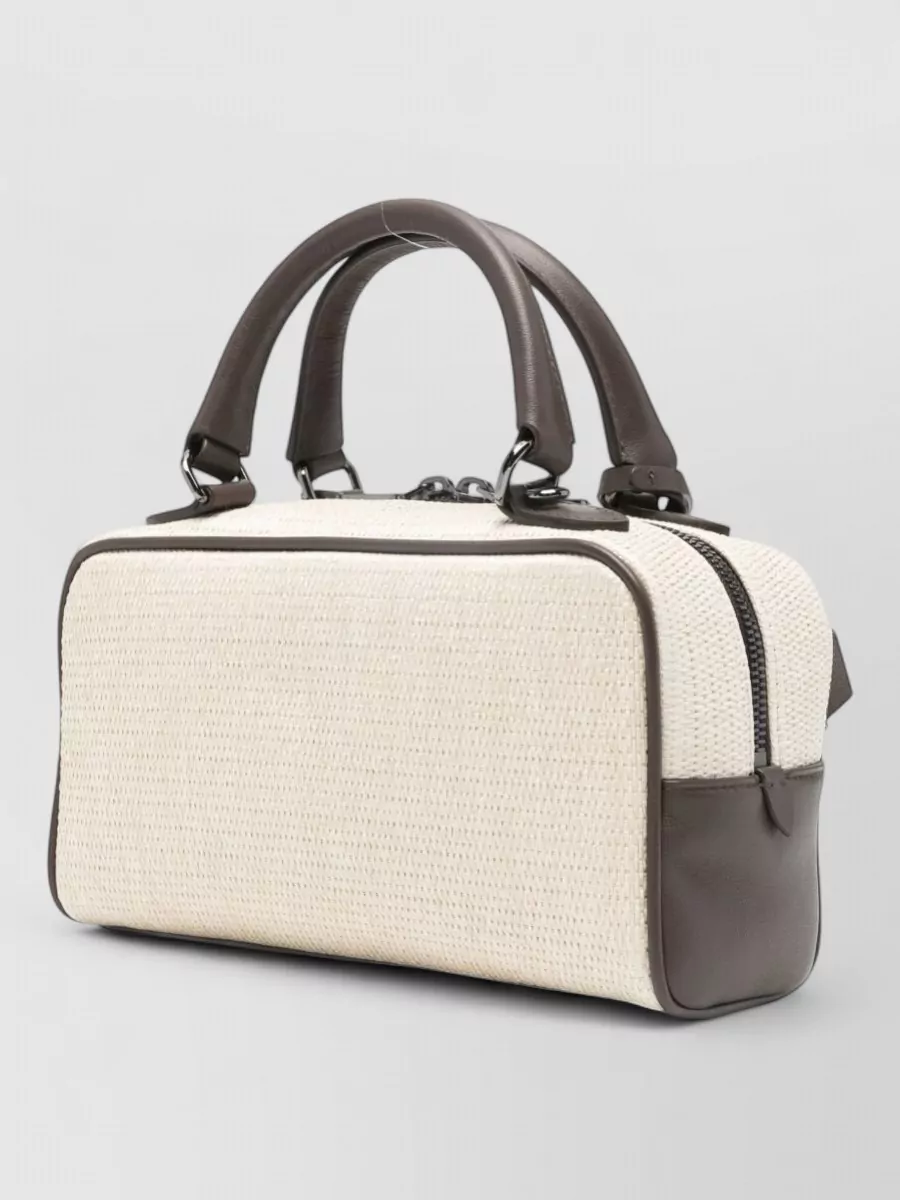 Brunello Cucinelli Small Techno Raffia Top Handle Bag