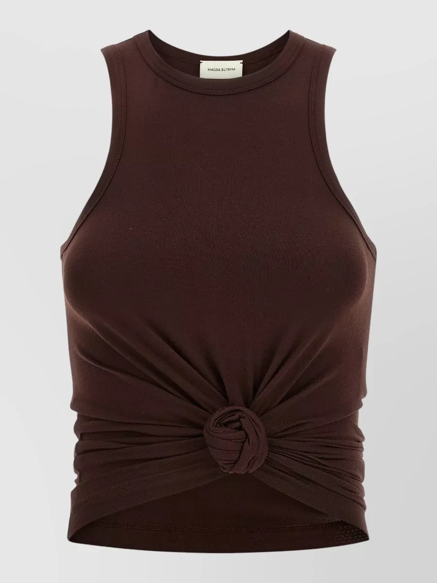 Magda Butrym Knotted asymmetric cotton tank top
