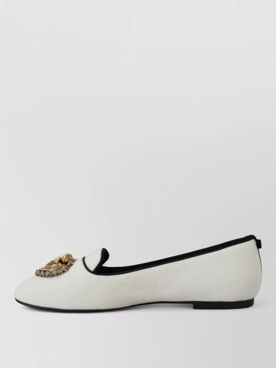 Dolce&Gabbana Velvet Embellished Ballerina Flats