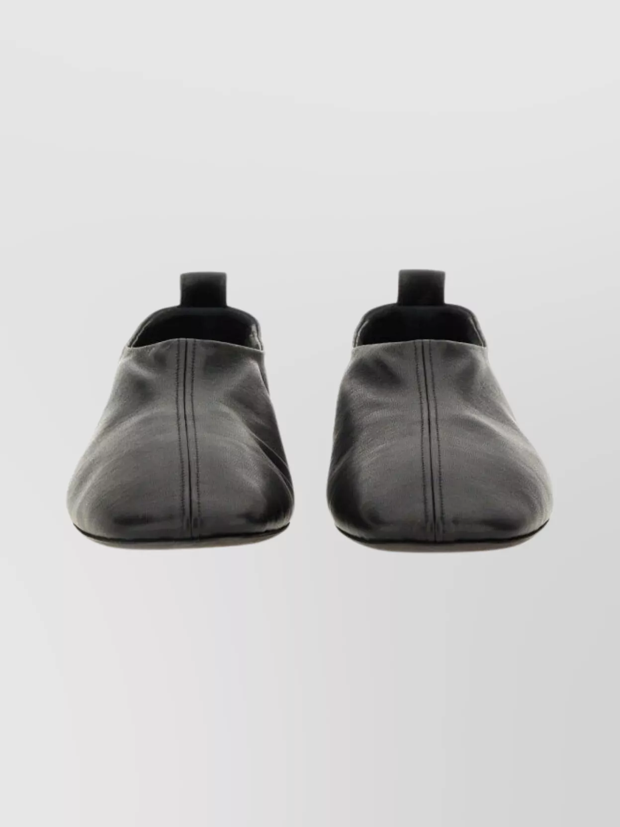 Dries Van Noten Square Toe Leather Ballerina Shoes
