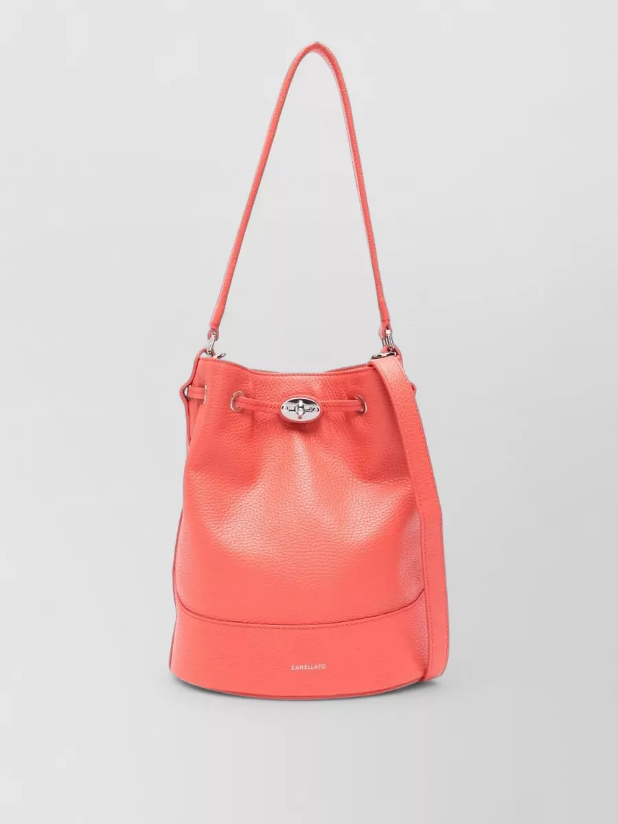 Zanellato Daily Small Leather Bucket Shoulder Bag In Red