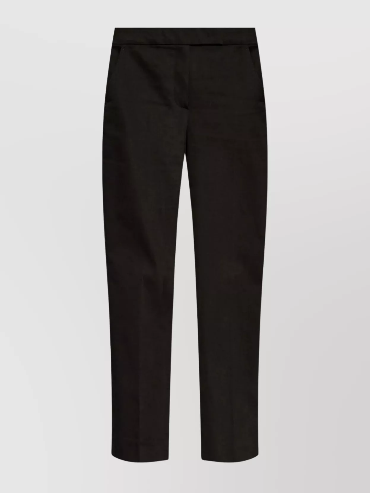 Max Mara Cropped Ankle Trousers Tapered Hem In Black
