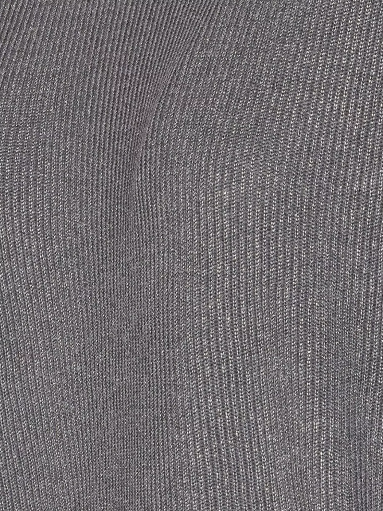 Brunello Cucinelli Metallic Ribbed Crewneck Knitwear With Long Sleeves In Gray