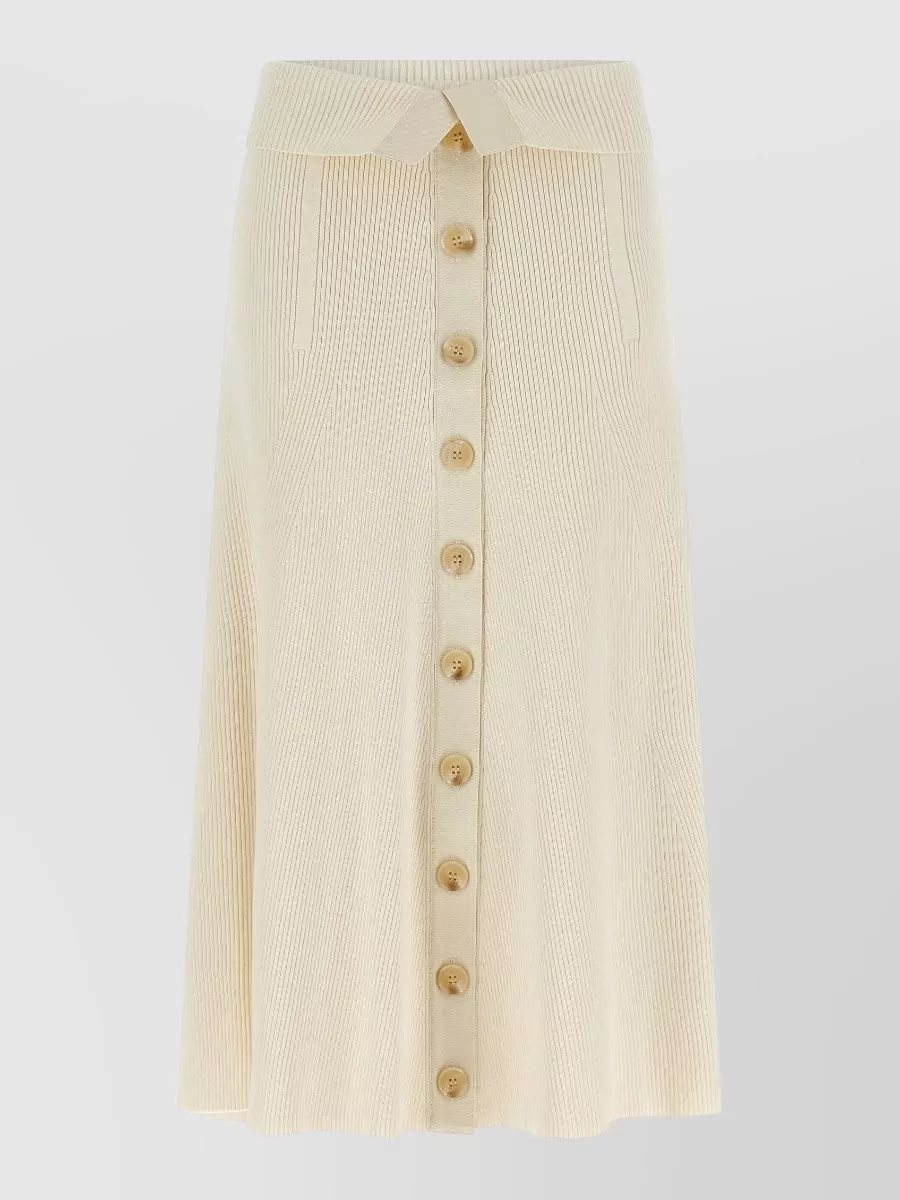Zimmermann Rebellion A Line High Waist Midi Skirt In Neutral