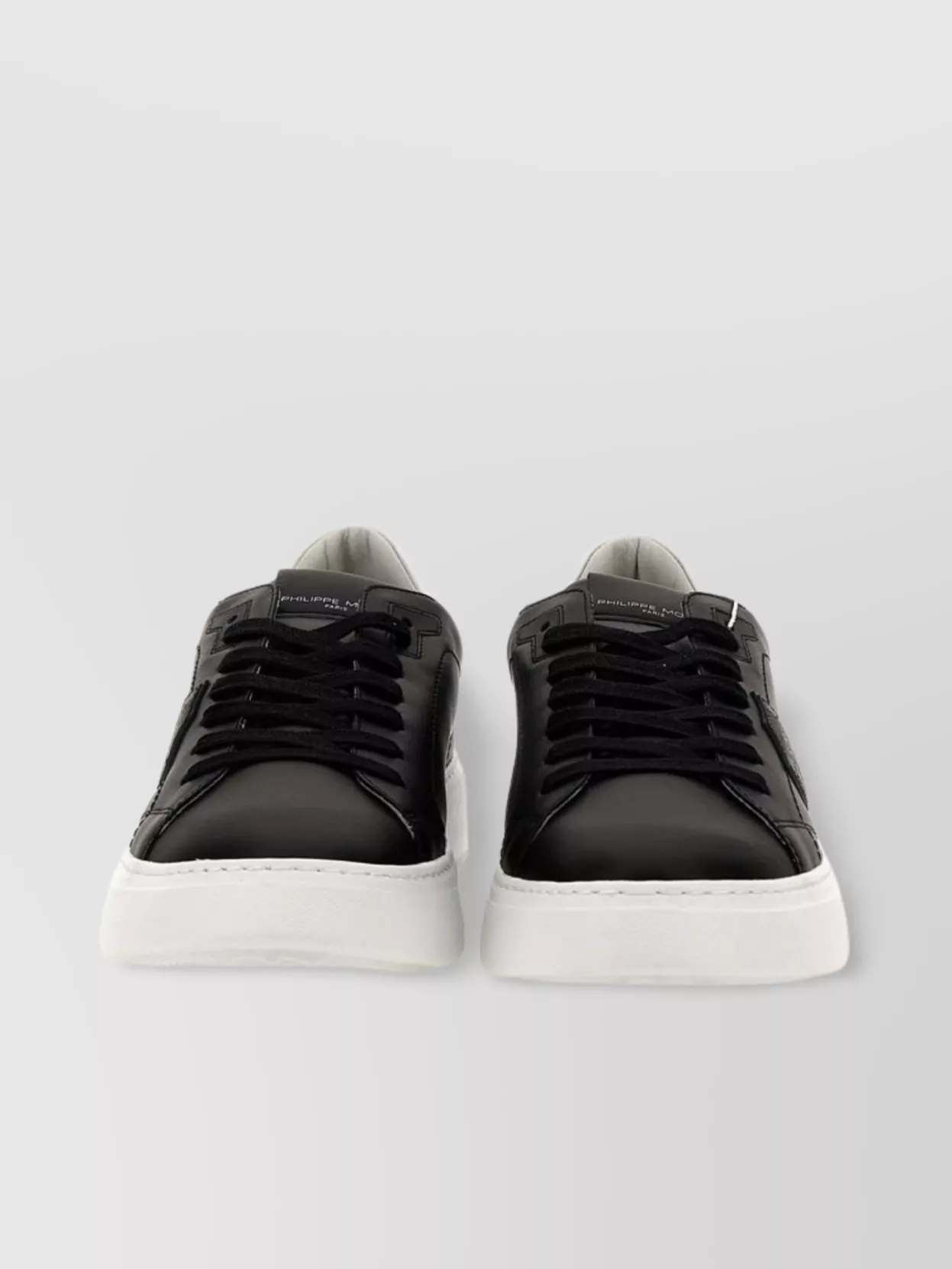 Philippe Model Low Man Veau Temple Sneakers In Black