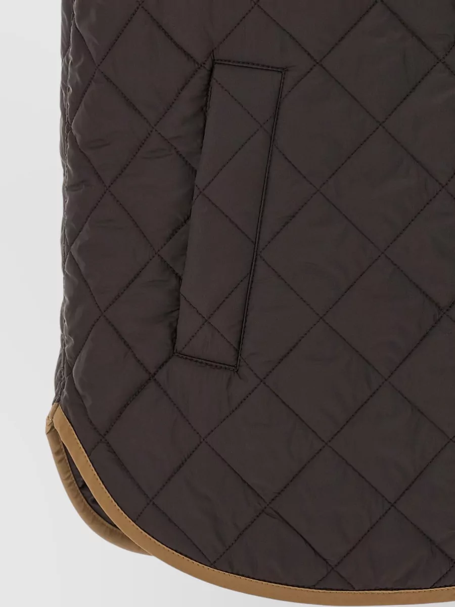 Brunello Cucinelli Hooded Padded Gilet Contrast Trim Pockets