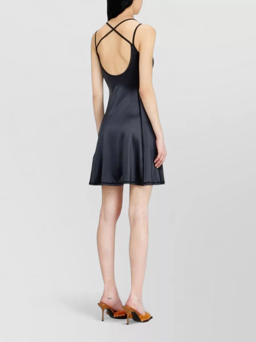 Diesel Scoop Neck Spaghetti Strap Flared Mini Dress