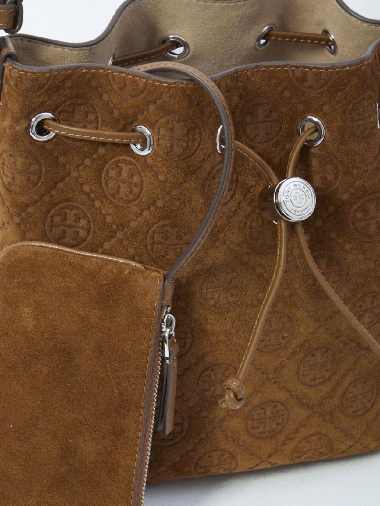 Tory Burch Suede Bucket Bag Adjustable Handle