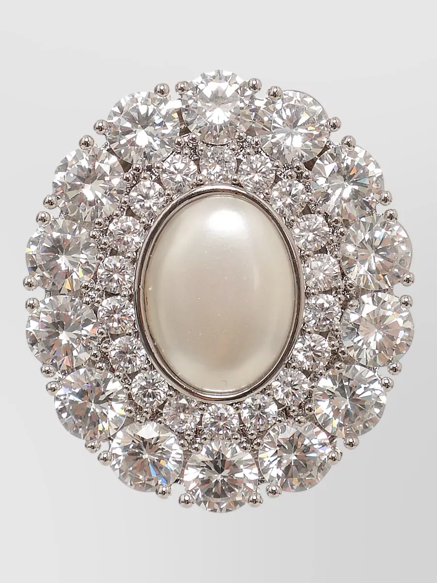 Self-Portrait crystal and pearl earrings