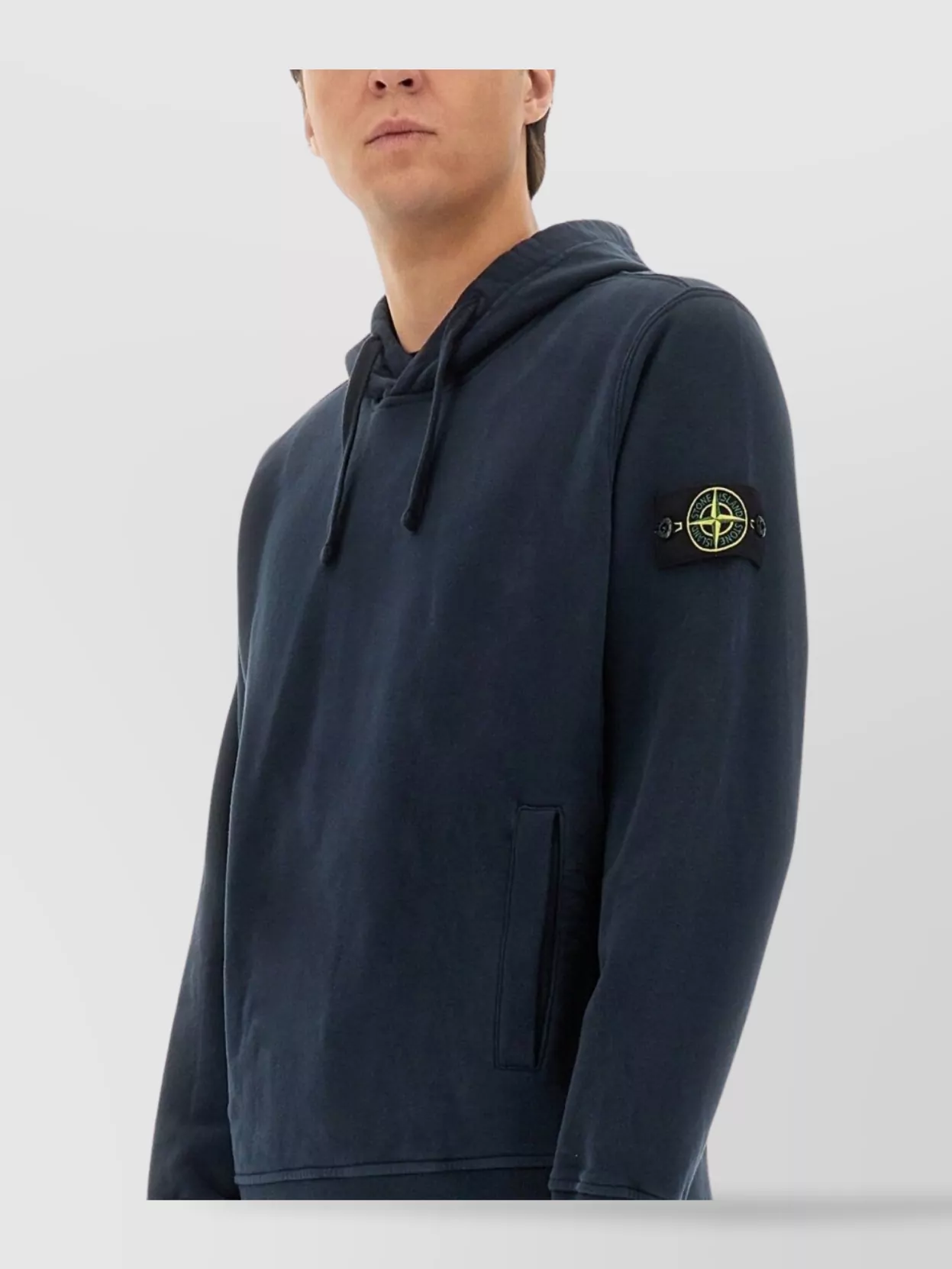 Stone Island Hooded Cotton Sweatshirt Featuring Front Pocket