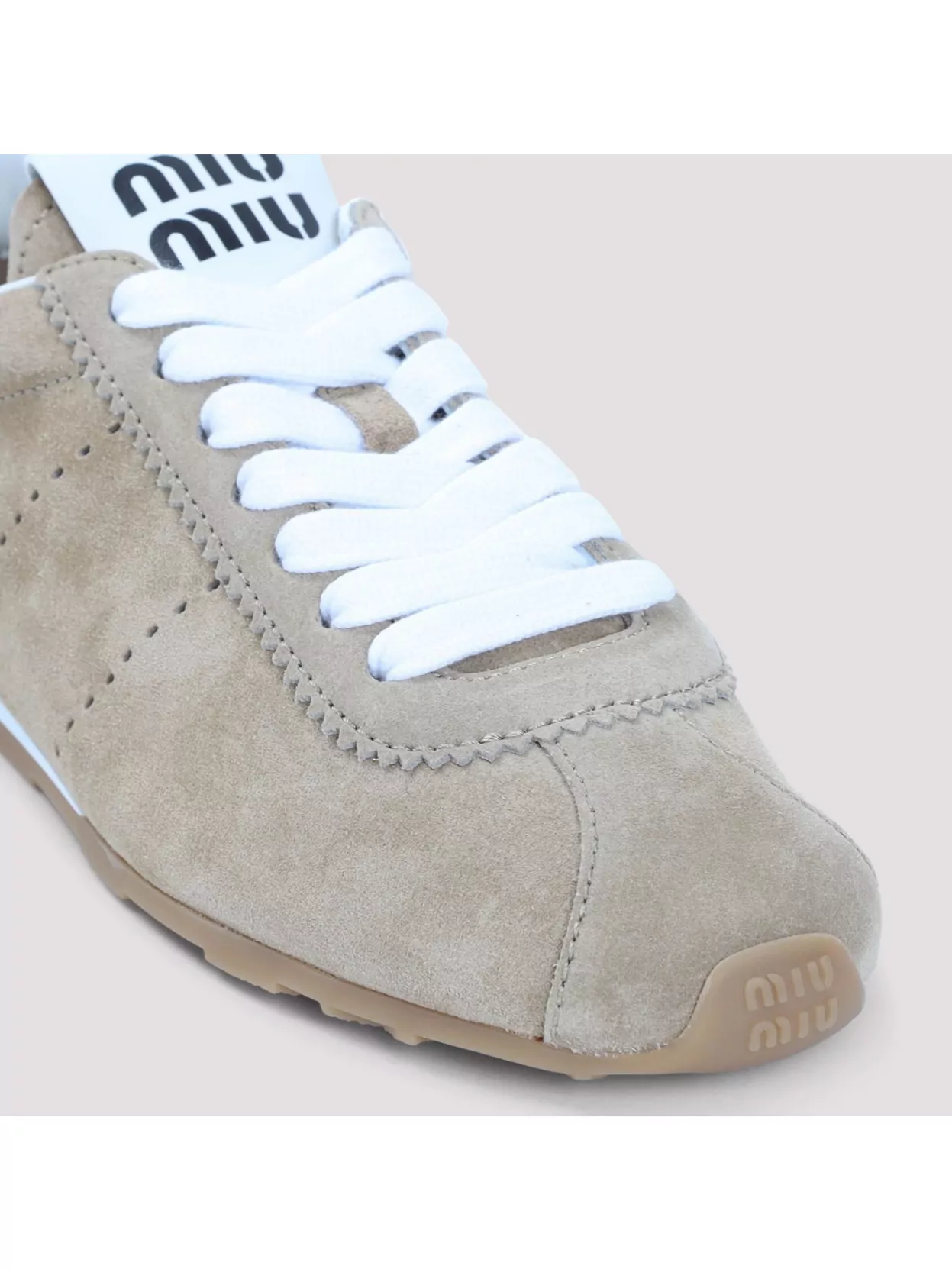 Miu Miu Plume Low-top Sneakers In Brown