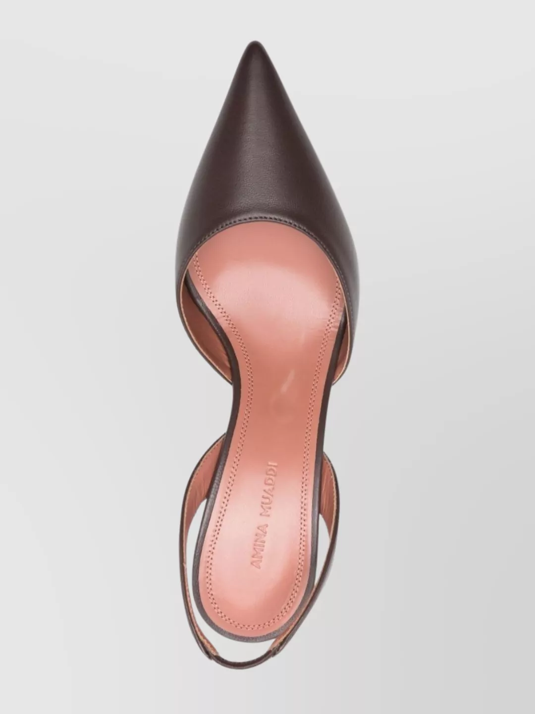 Amina Muaddi Leather Slingback Pumps Sculptural Heel In Brown