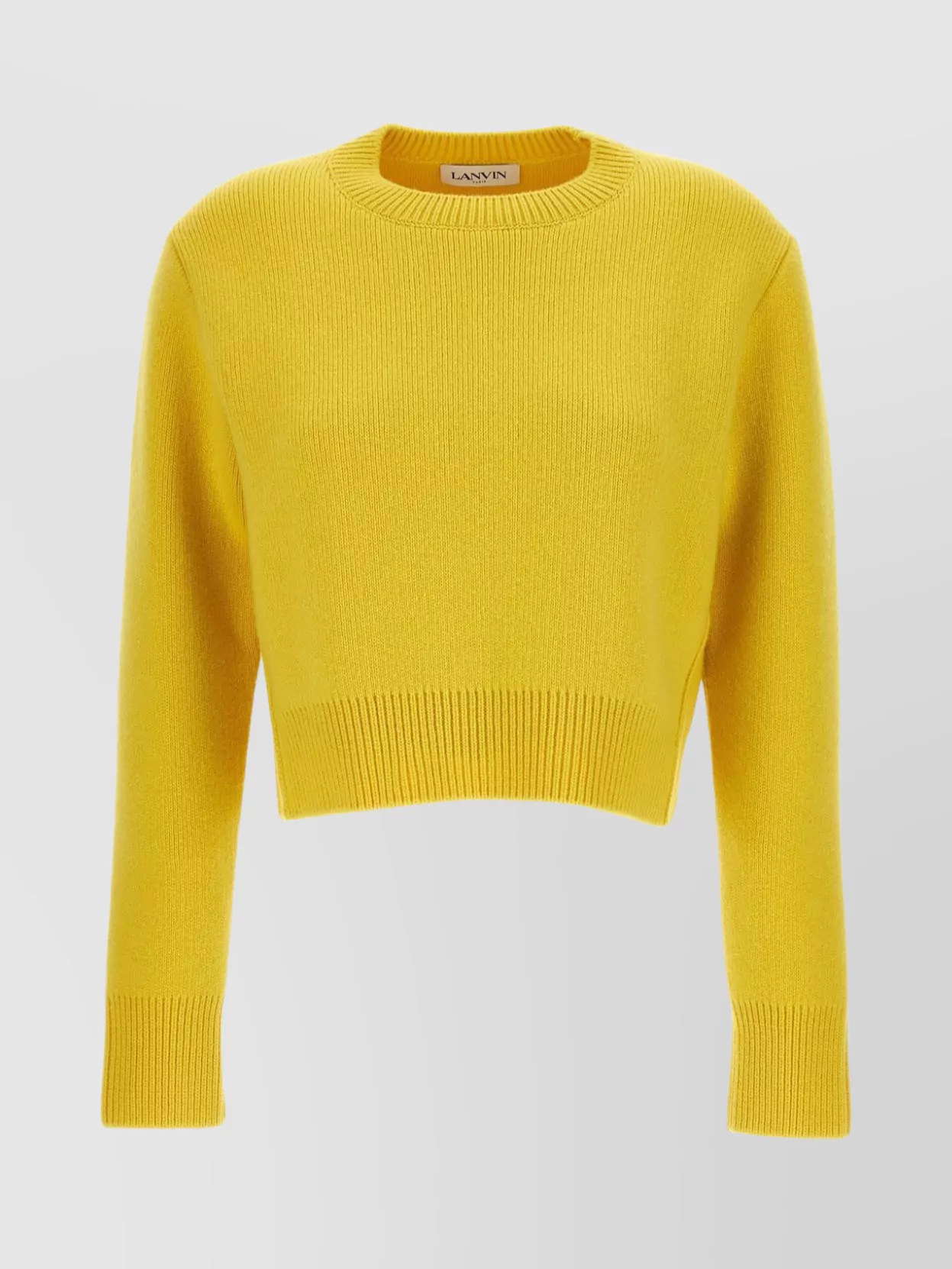 Lanvin Crew Neck Cashmere Wool Cropped Sweater