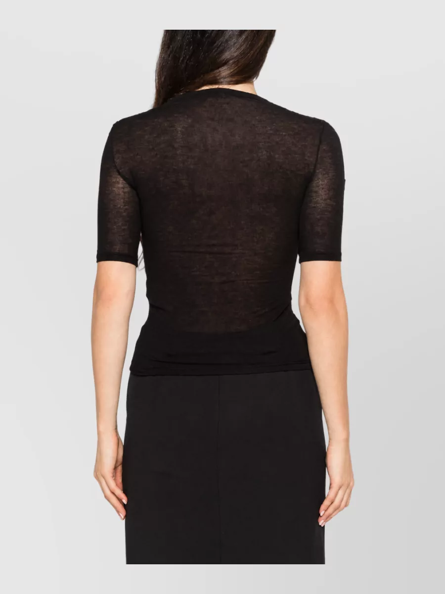 Ermanno Scervino Fine-Knit Slim-Fit Lace-Panel Short-Sleeve T-Shirt