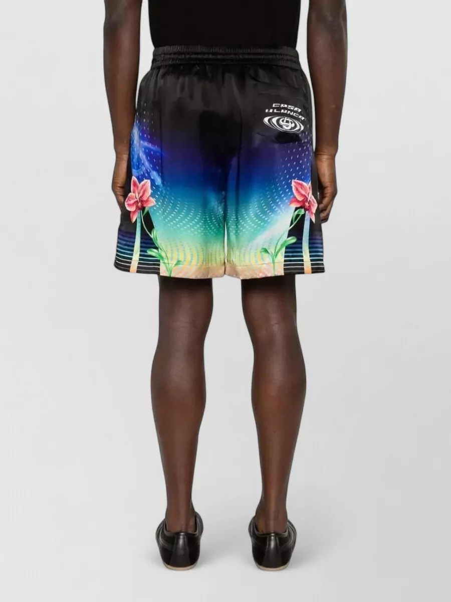Casablanca Silk Floral-Print Drawstring Deck Shorts