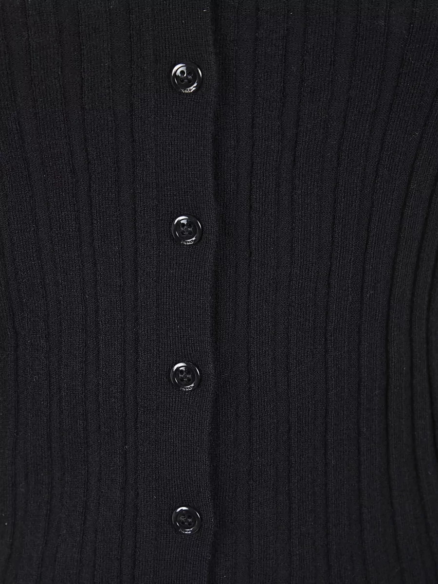 Pinko Ribbed Slim-Fit V-Neck Cardigan
