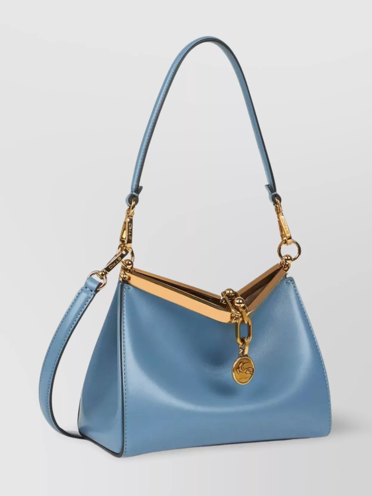 Etro Vela S Leather Shoulder Bag In Blue