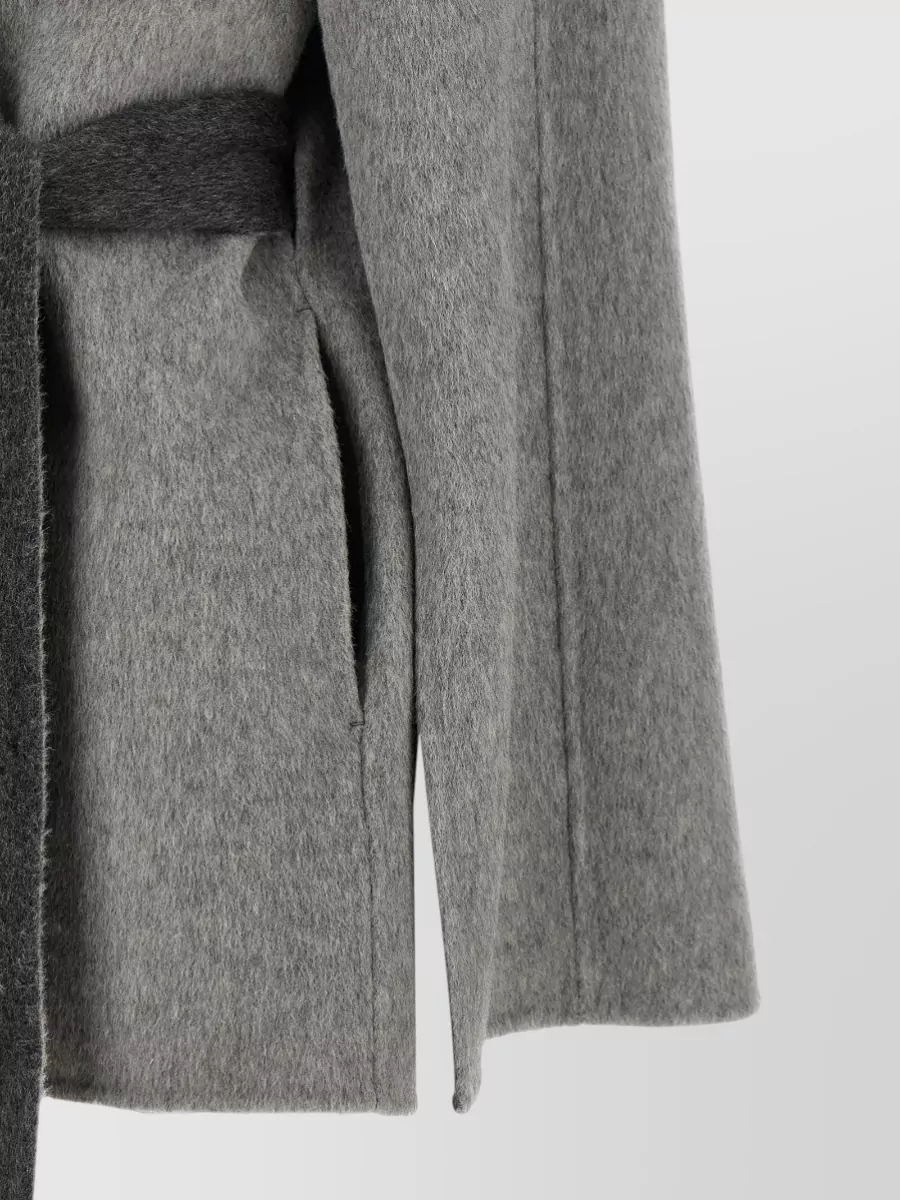 Alberta Ferretti Wool Belted Cape Cardigan