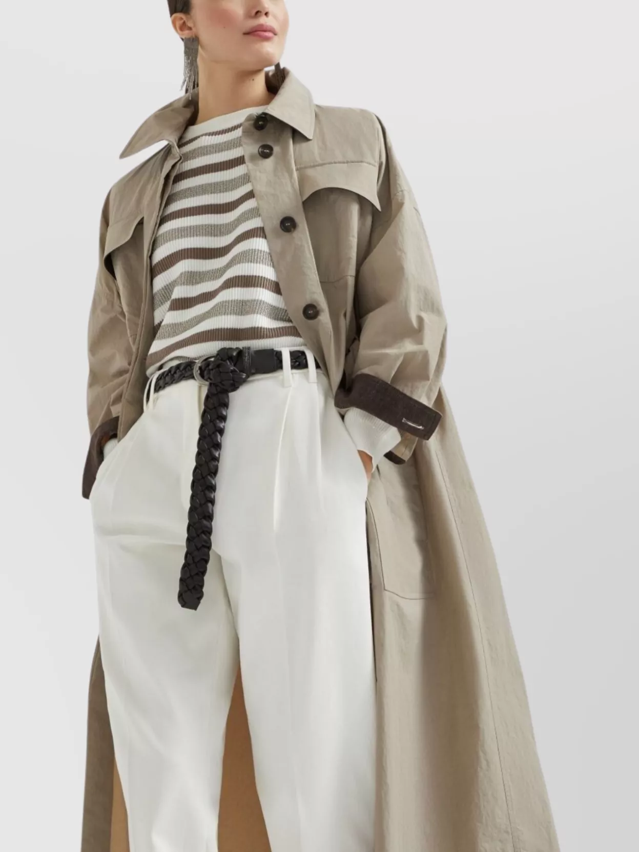 Brunello Cucinelli Trench Coat Belted Back Vent