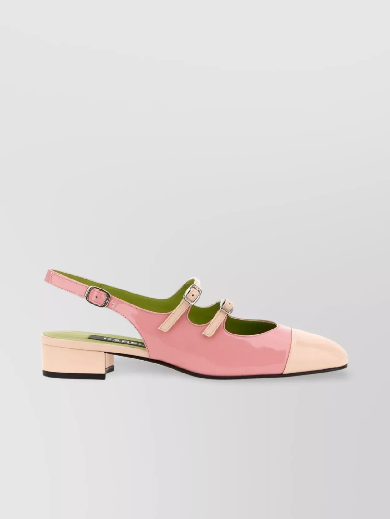 Carel Paris Block Heel Patent Slingback Pumps
