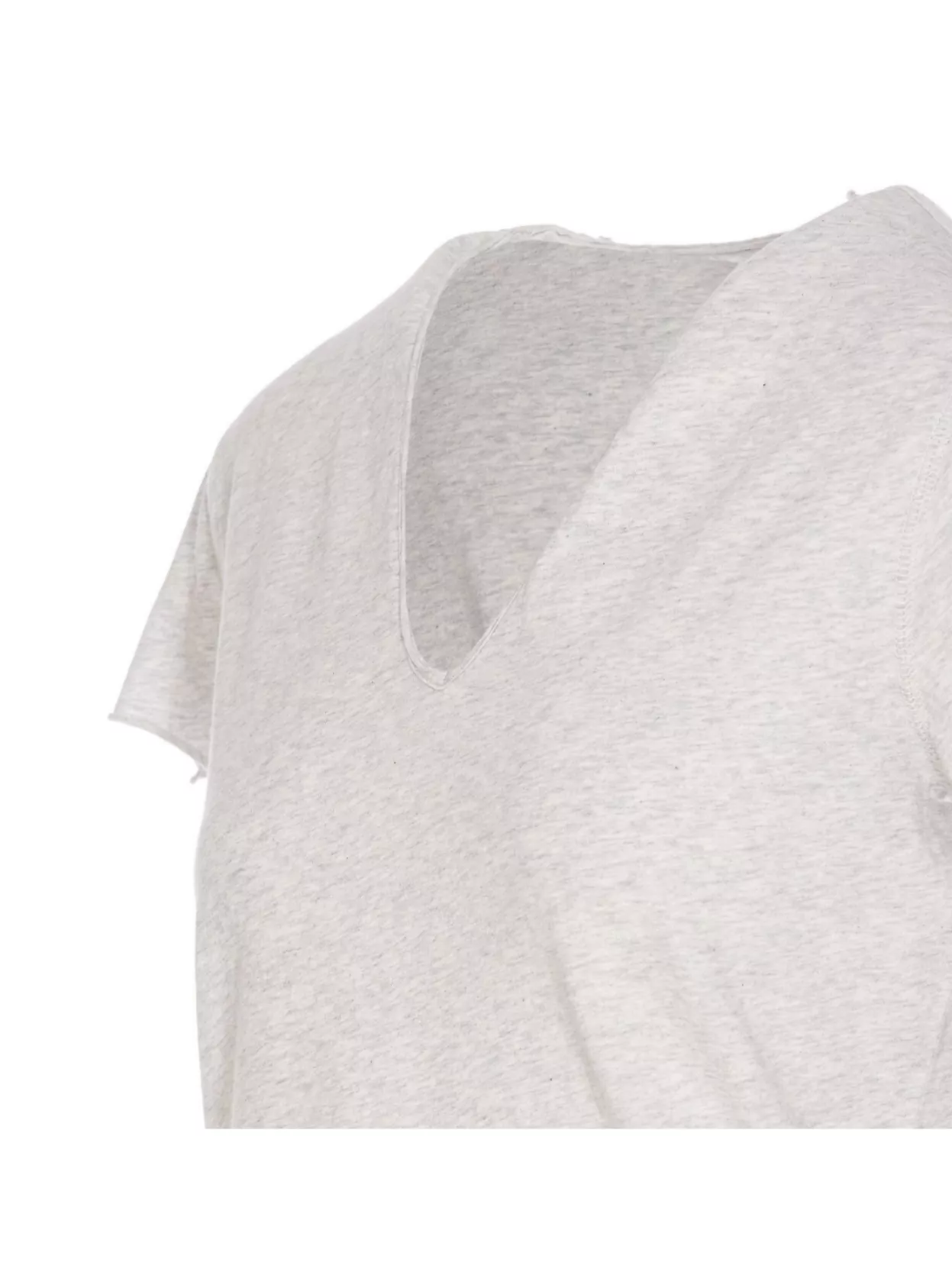 ZADIG & VOLTAIRE CREWNECK GRAPHIC PRINT TOP WITH EMBROIDERED DETAIL