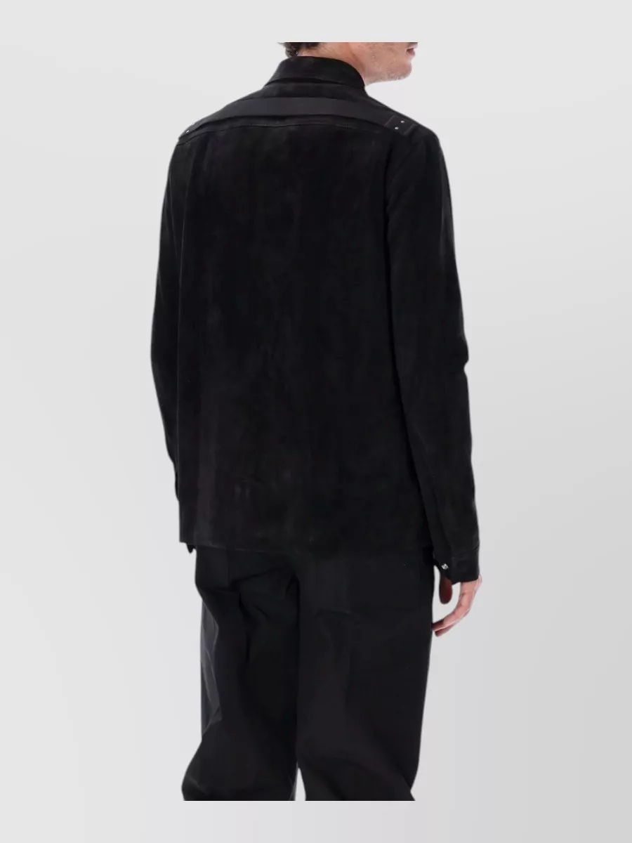Rick Owens Leather Straight-Fit Hip-Length Jacket