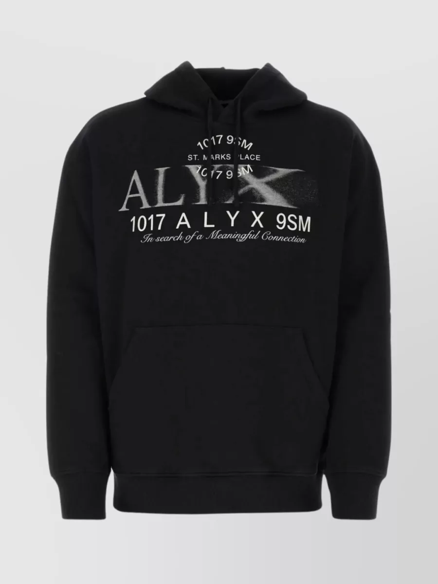 Shop Alyx Cotton Hooded Oversize Sweater In Black