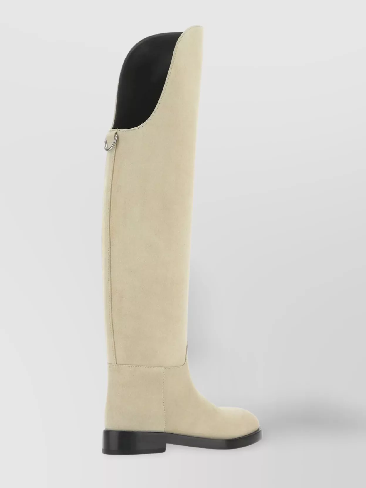 Durazzi Suede Equestrian Boots Metal Detail In Neutral