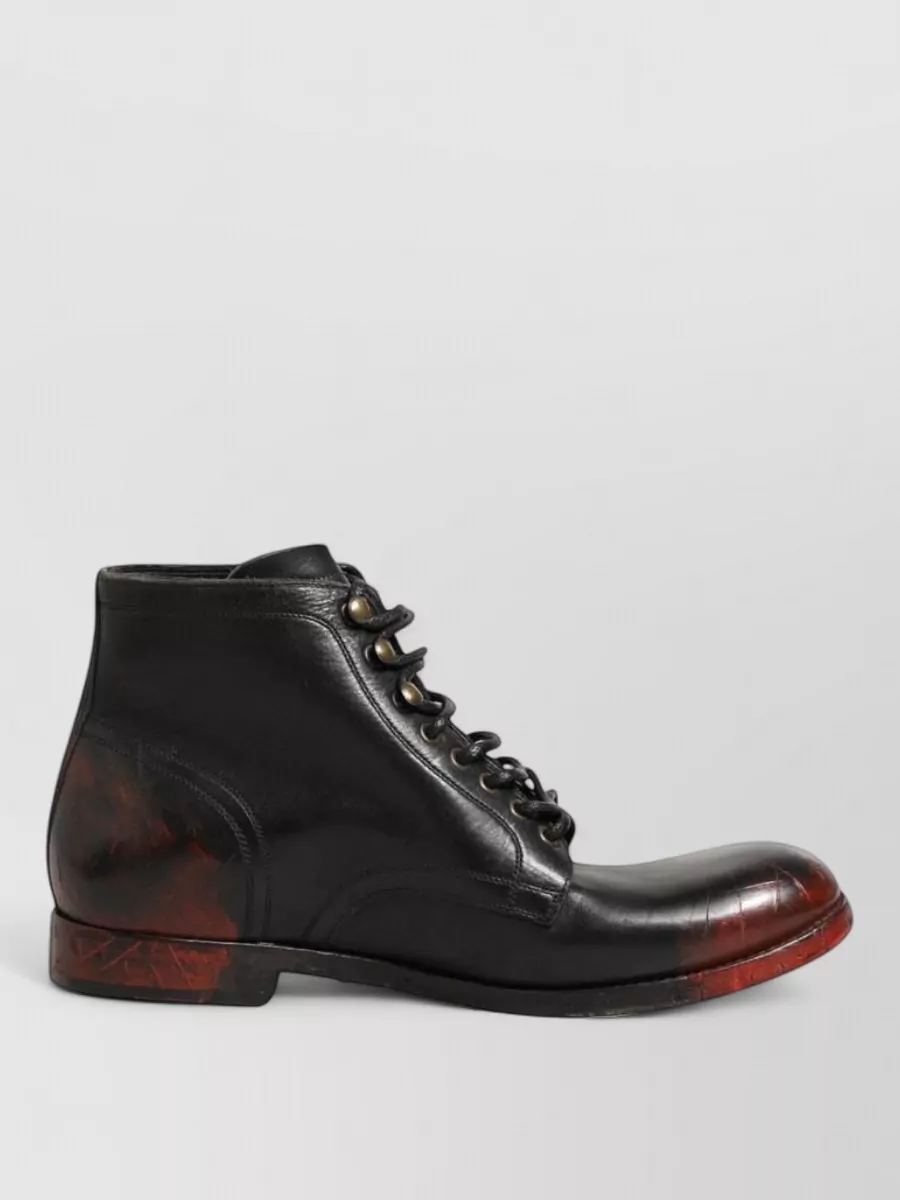 Dolce&Gabbana Leather Lace-Up Ankle Boots