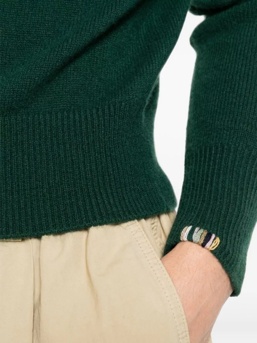 Extreme Cashmere Ribbed Cashmere Embroidered Cardigan