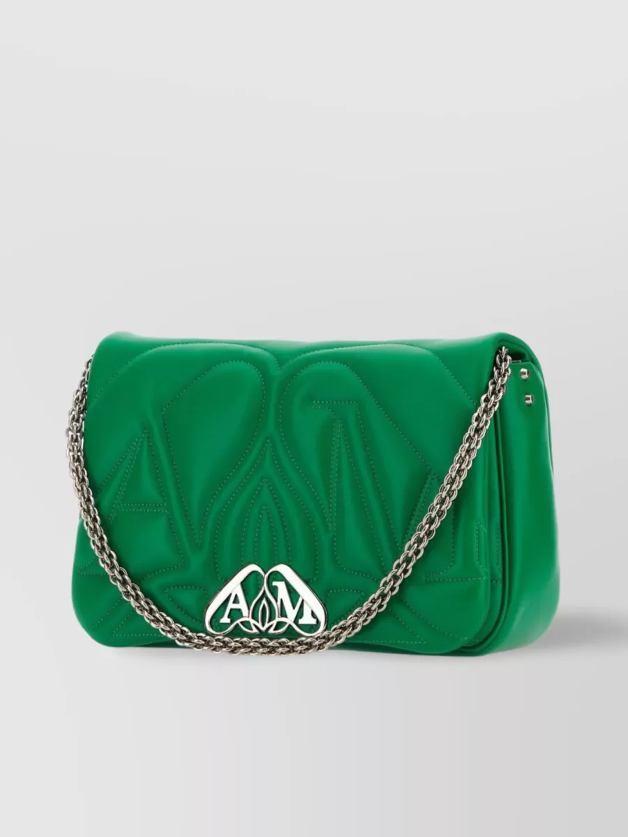 Alexander Mcqueen Quilted Lamb Leather Shoulder Bag With Chain Handle