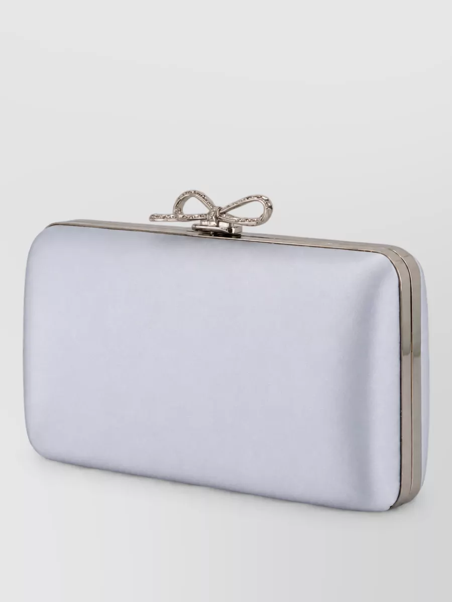 Self-Portrait The Bow Satin Clutch Bag