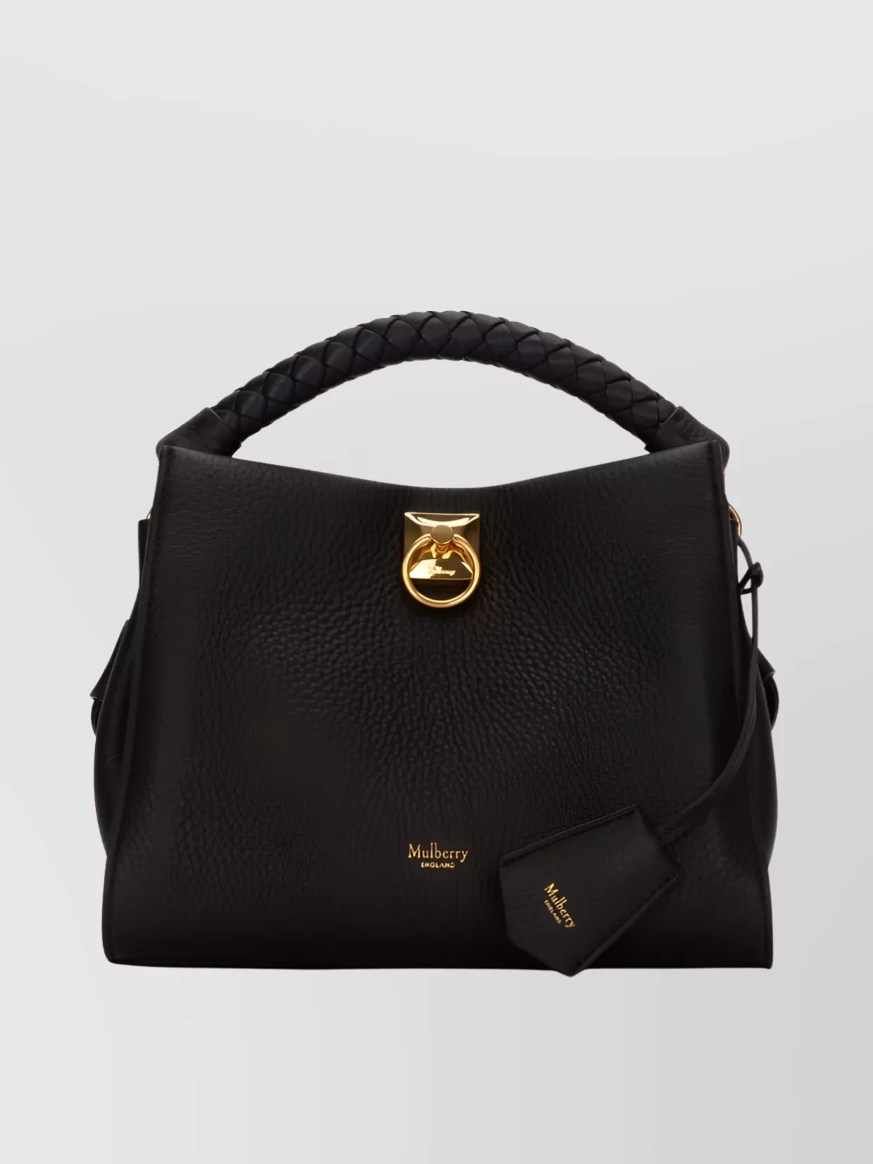 Shop Mulberry Leather Textured Tote Bag In Black