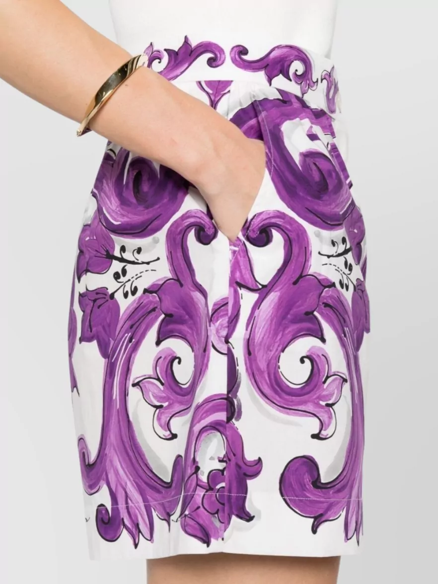 Dolce&Gabbana High Waist Shorts Featuring Maiolica Design