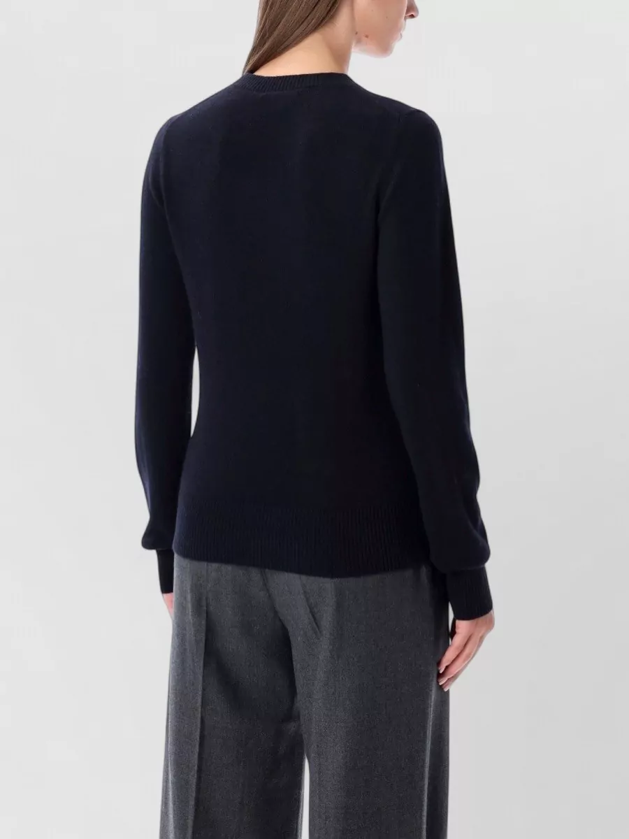 Rhea Costa Cashmere Wool Slim-Fit Ribbed Crewneck Jumper