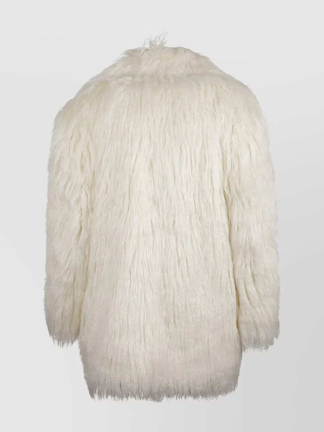 The Frankie Shop Short Coat With Faux Fur Texture In White