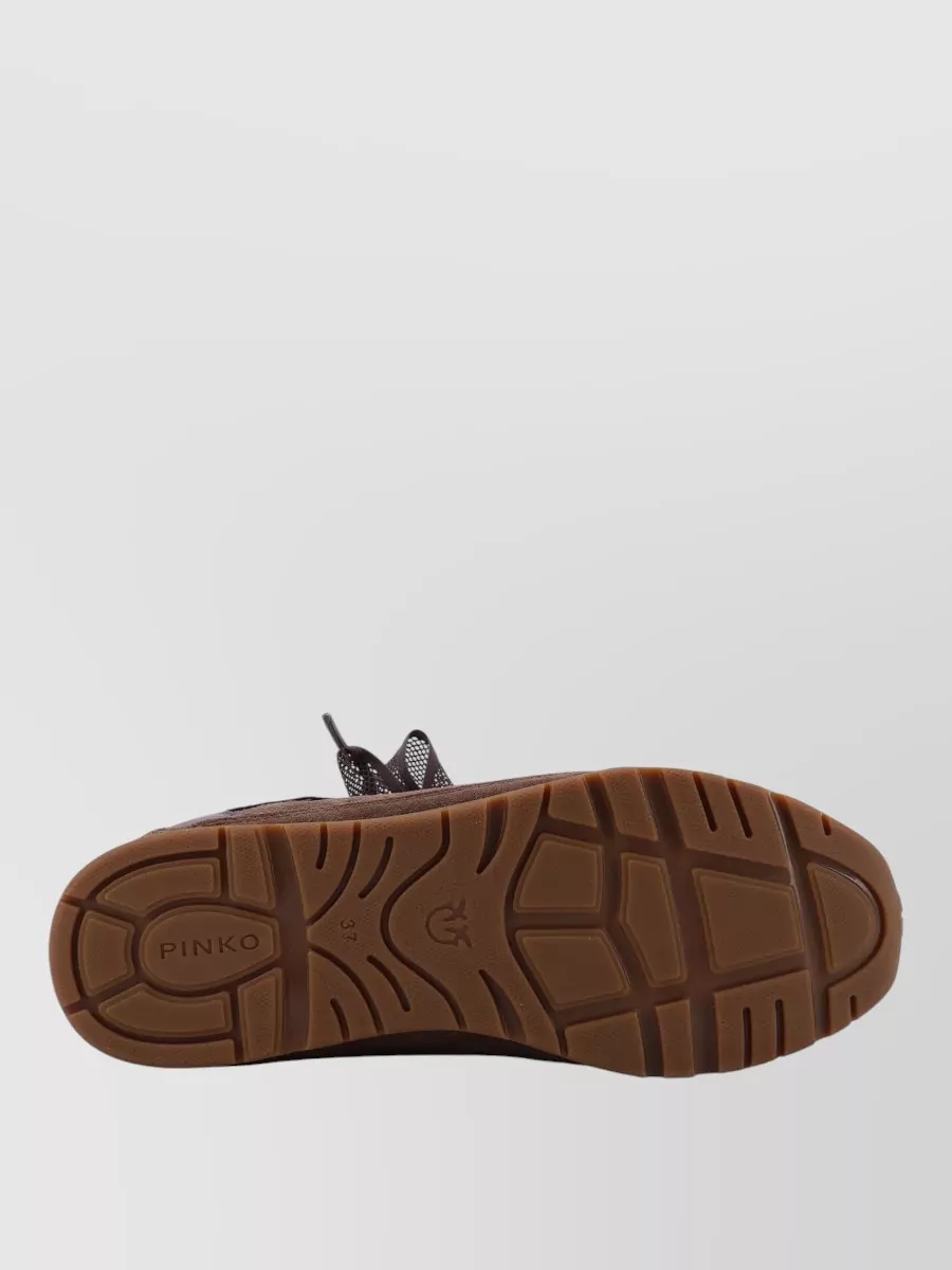 Pinko Low Top Sneakers Metallic Accents Suede