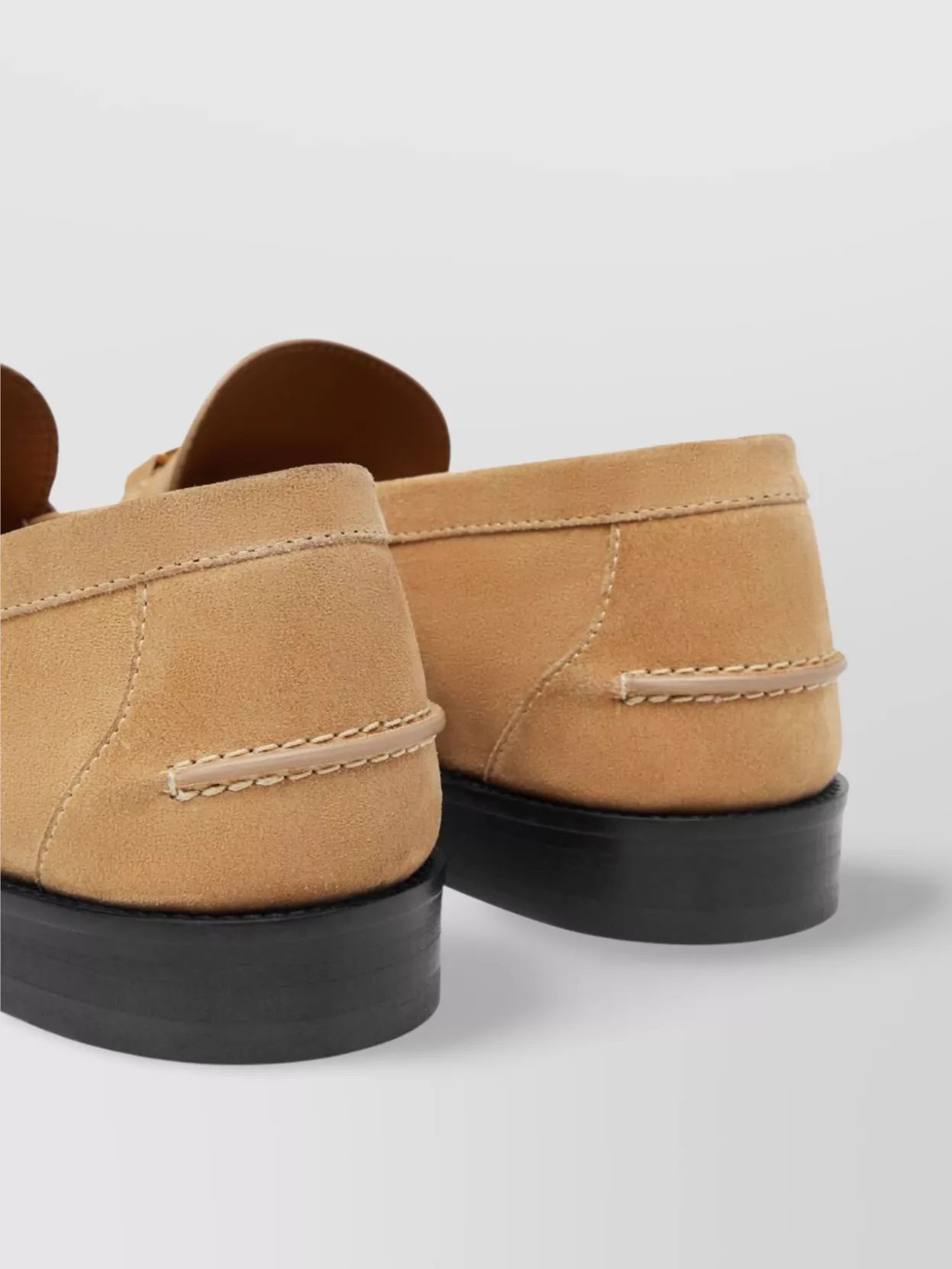 Versace Suede Apron Toe Loafers With Gold-Tone Hardware
