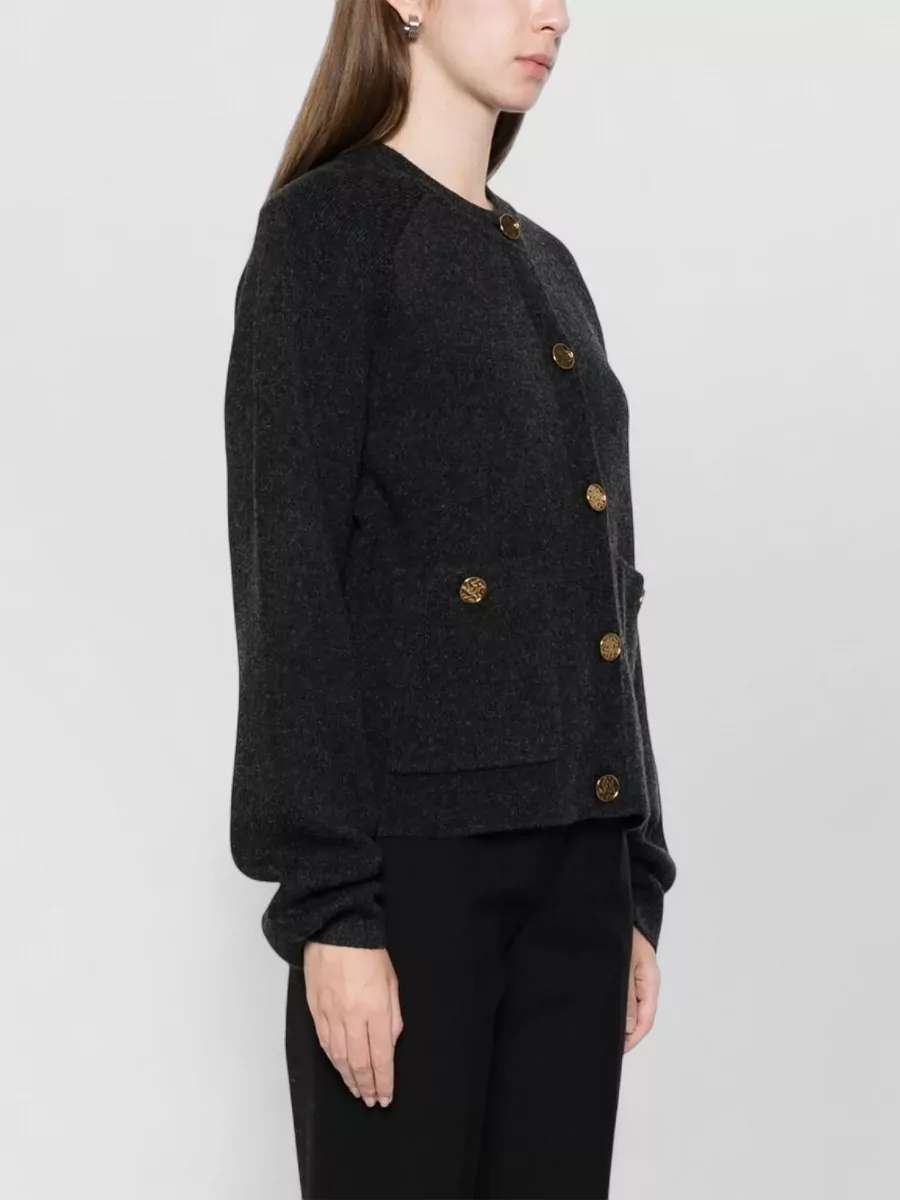 Totême Long Sleeve Knit Cardigan Featuring Pockets