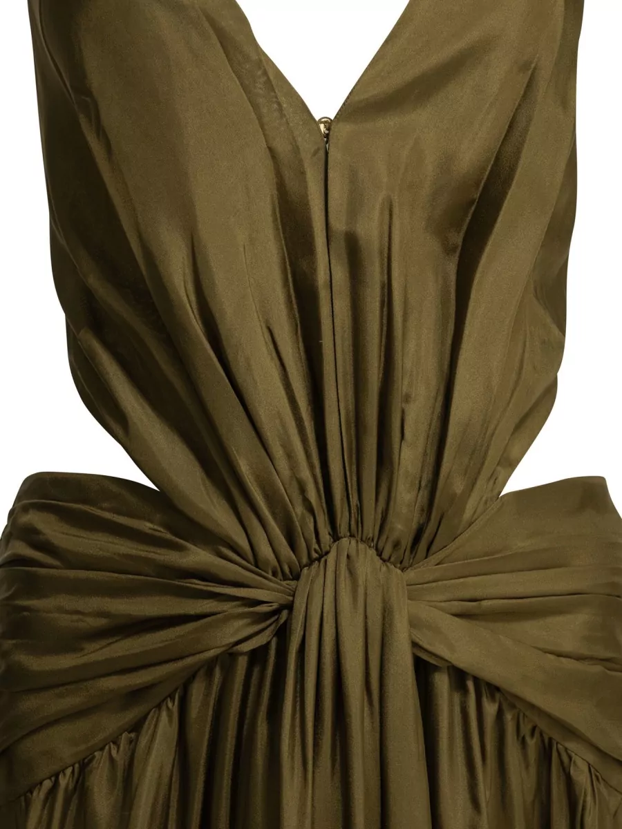 Zimmermann Silk V-Neck Open-Back Maxi Dress