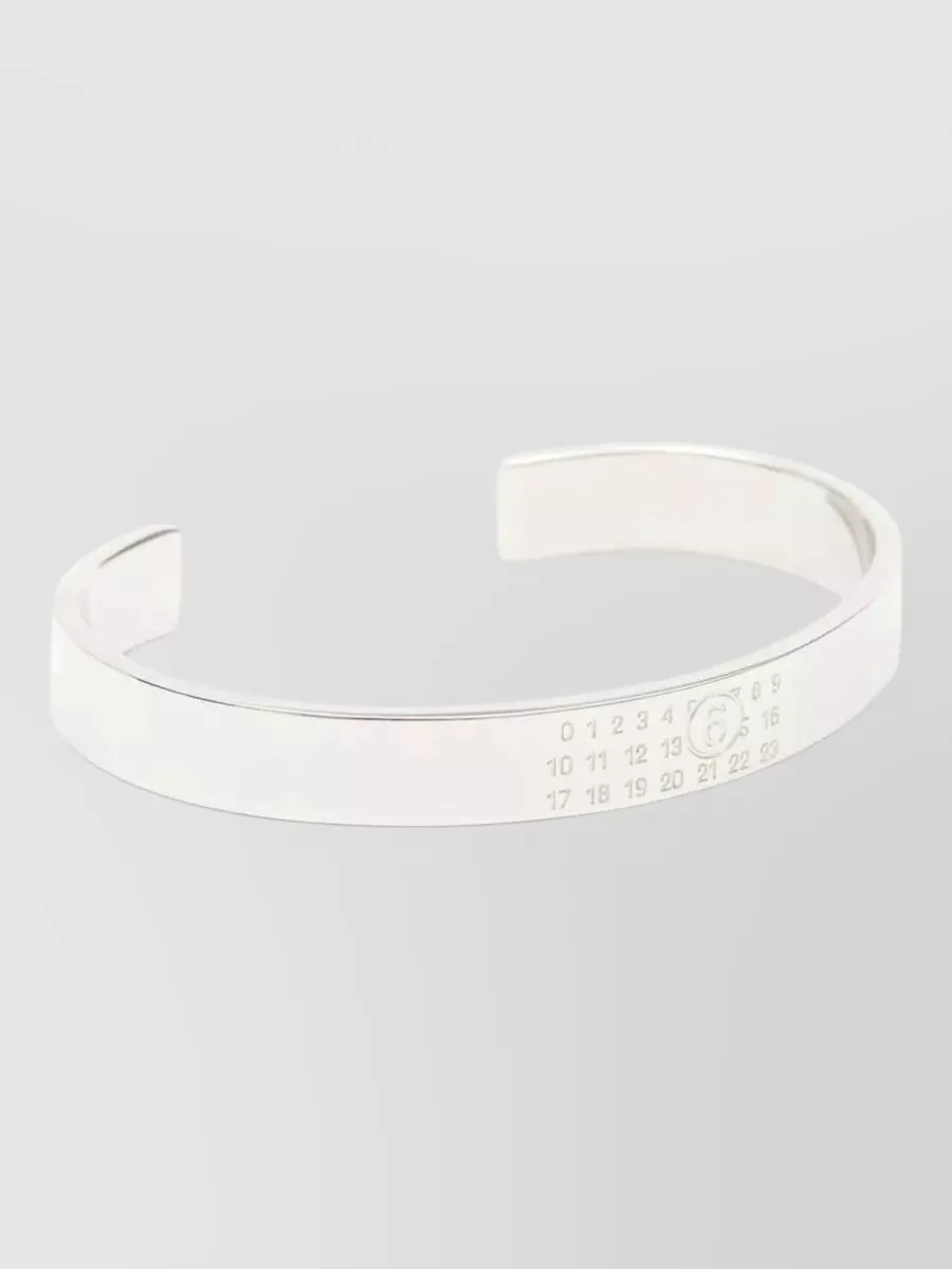 Mm6 Maison Margiela Polished Brass Logo Cuff Bracelet