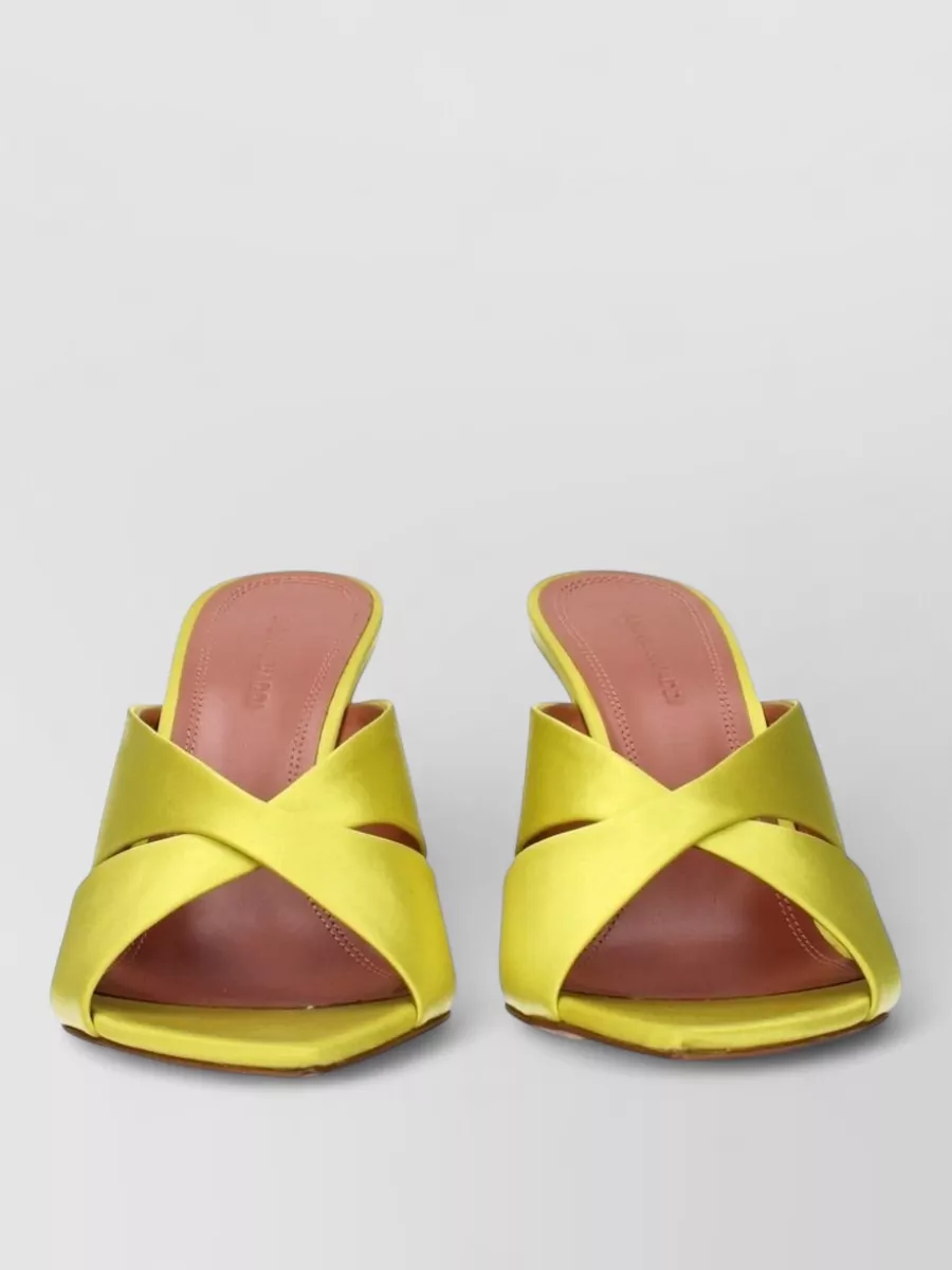Amina Muaddi satin stiletto mules